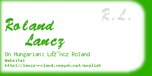 roland lancz business card